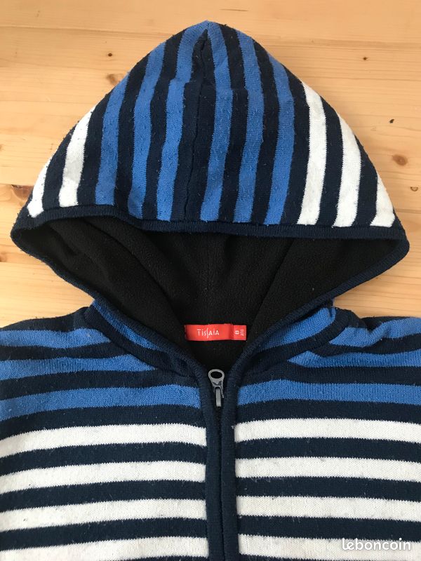 Gilet à capuche en tricot doublé en polaire 8 ans (image 3)