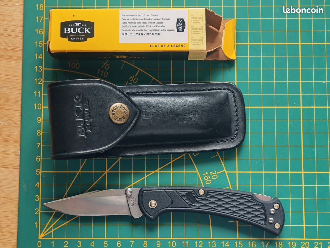 Buck 112 slim neuf noir + boîte + etui cuir buck (image 1)