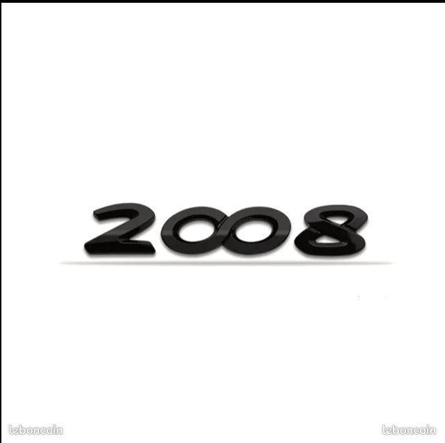 Paire de Logo 2008 pour Peugeot Black Noir Brillant neuf