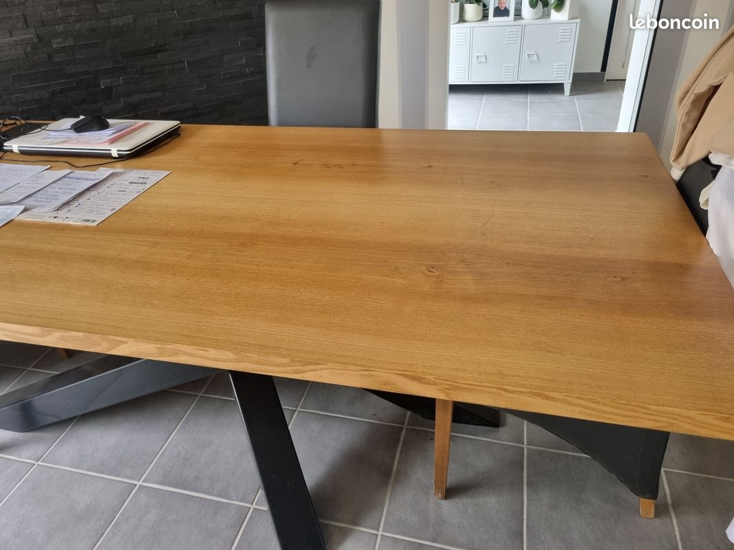 Table bois métal salle à manger (image 3)