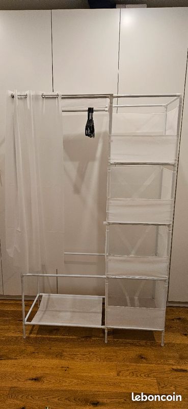 Penderie en tissu et métal blanche neuve (image 2)