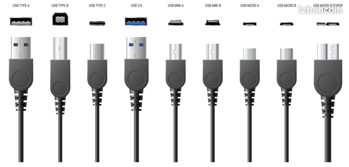 Cable USB A / usb Type B 1 METRE (image 2)