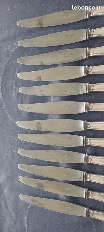 COUTEAU ENTREMETS CHRISTOFLE Vendôme 19.5 Cm Bel État Métal Argenté