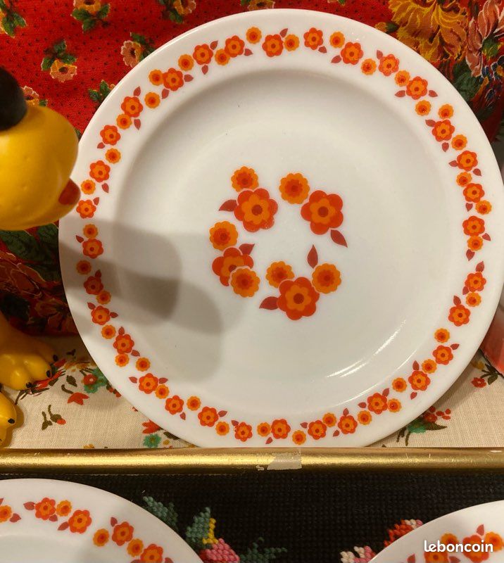 4 assiettes à dessert Arcopal Fleurs champêtres