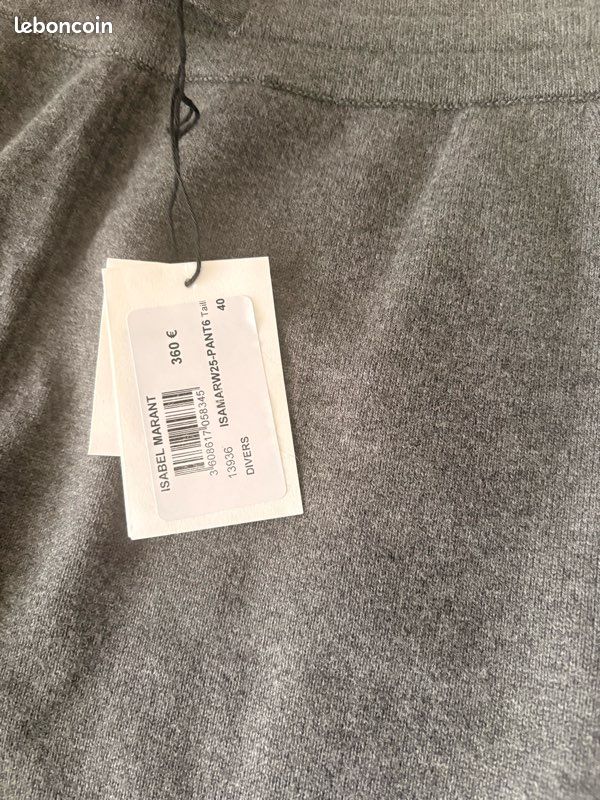 Pantalon Isabel Marant neuf avec étiquette – style jogging chic – taille 40 (ISAMARW25-PANT6) (image 5)