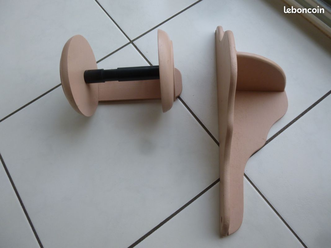 Dévidoir en bois papier WC + étagère de coin en bois (image 1)