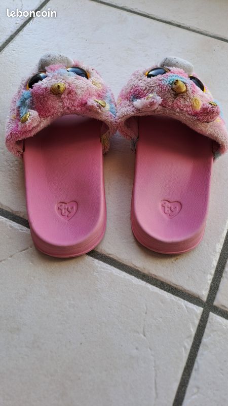 Claquettes De Bain Licorne Pour Enfant - Taille EU 30-31 (2 à 5 Ans) - Rose, Semelle Antidérapante - Pour Piscine, Plage, Douche