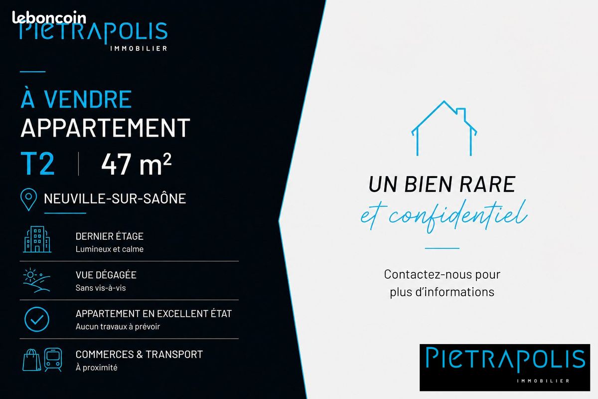 Appartement 2 pièces 46 m² · à Neuville-sur-Saône · 46 m² · 150 000 €