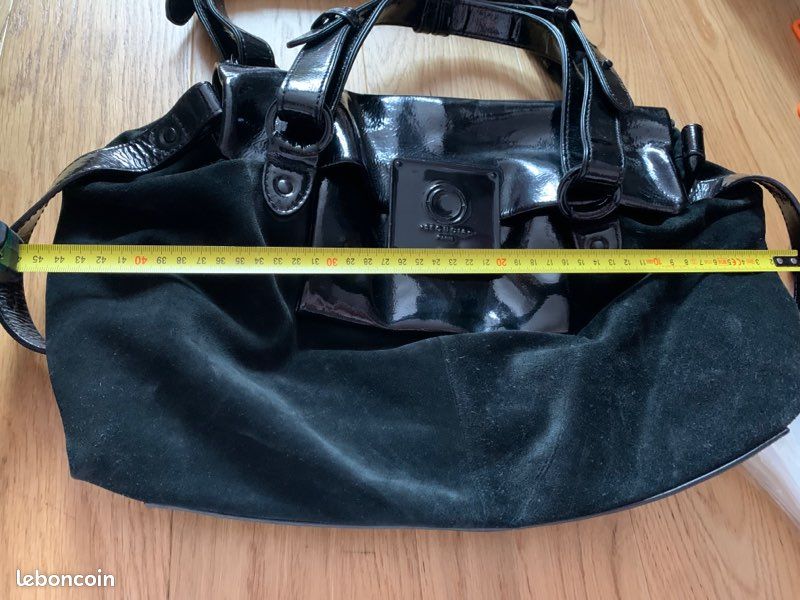Sac SÉQUOIA noir en daim et vernis (image 4)