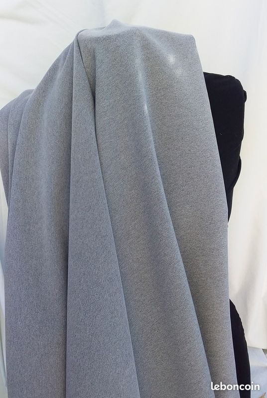 Coupon tergal gris chiné (image 1)
