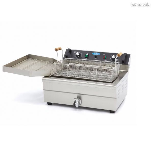 đ Friteuse 20 L inox professionnelle â neuve, avec robinet de vidange (image 2)