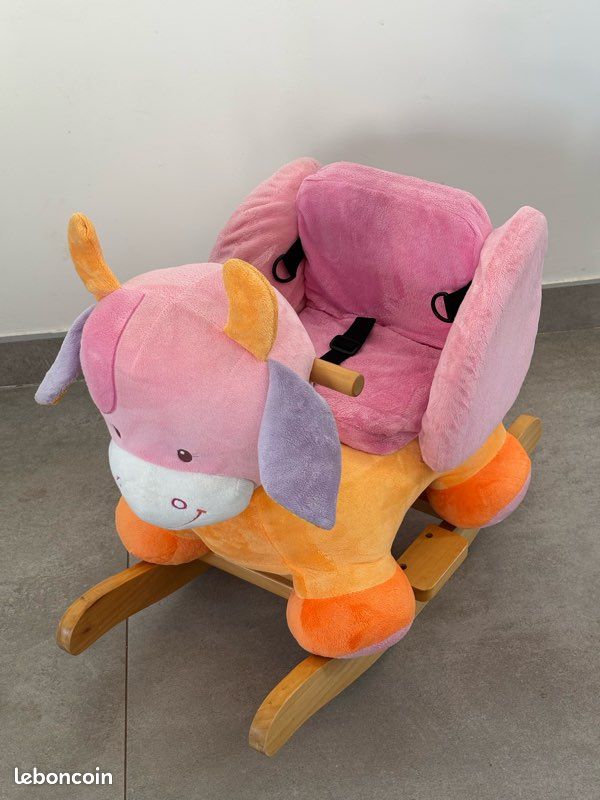 Vache à Bascule Funny Farmers Nattou Bébé Enfant Peluche Douce Jouet Éveil Motricité TBE (image 2)