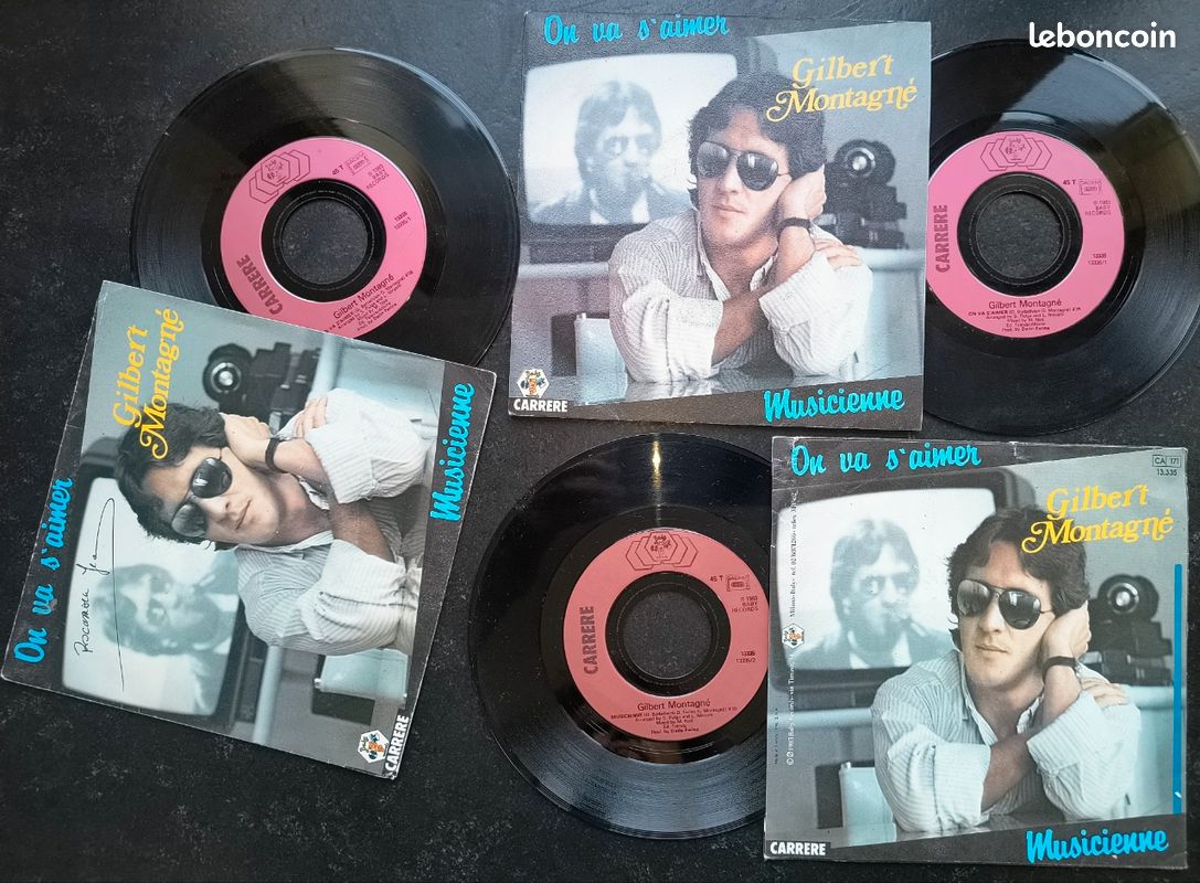 Lot de 6 disques vinyles 45 tours GILBERT MONTAGNÉ (image 3)