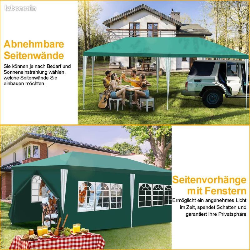 Tonnelle de jardin étanche – 3x6m - Verte- Neuve – Livraison gratuite ⭐ ⭐ ⭐ (image 5)