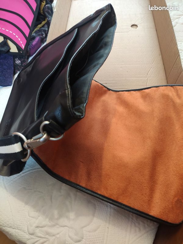 Sac bandoulière cuir noir swissquote (image 3)