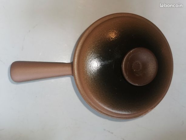 Nomar Service À Fondue Poêlon Marron En Fonte Émaillé 16 Cm