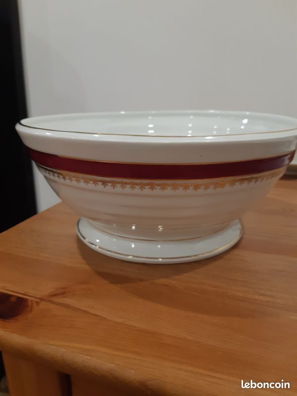 Vintage ancien plat rond creux estampillé "Véritable Porcelaine de Limoges" (image 2)