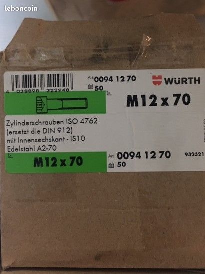 Vis 12 x70 CHC INOX A2 (image 2)