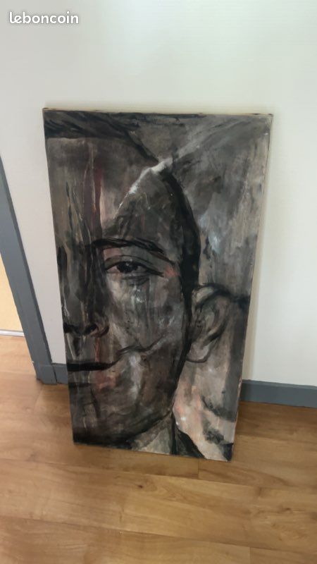 Grand tableau artistique visage style contemporain (image 1)