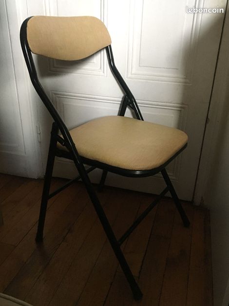 LeChamp Lot de 2 chaises pliantes en acier avec cadre en métal robuste