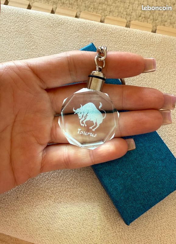 Porte Clés 2 Pièces Signe Du Zodiaque Porte-Clés Lumineux Double Face Porte- Clés En Verre Double Face Porte-Clés Pendentif, Cancer