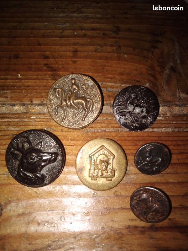 RARE BOUTON D'ÉQUIPAGE VÉNERIE Chasse à Cour Ancien EUR 50,00 - FR