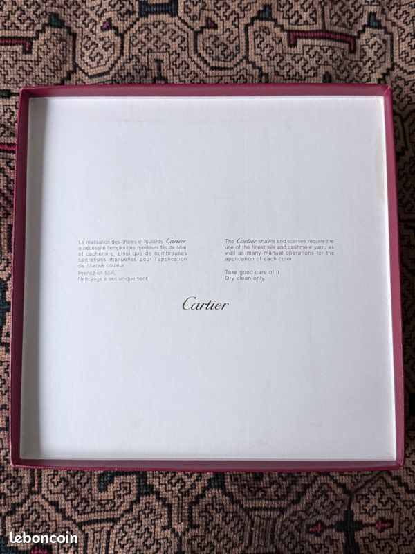 FOULARD CARRÉ CARTIER PANTHÈRE Soie 66cm VINTAGE 2002 | NEUF AVEC BOÎTE et DOCS (image 11)