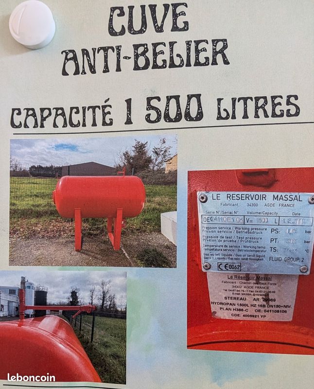 Réservoir Galvanisé Massal Pour Eau Chaude Sanitaire (ECS) - 200 Litres, Pression 4 Bars - Fabriqué En France - Neuf