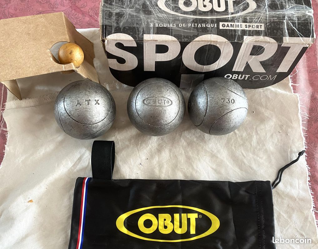 Triplette De Pétanque OBUT 730 G – Avec Sacoche Et Bouchon – Occasion