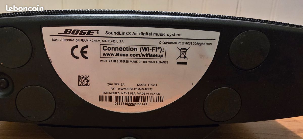 Bose SoundLink Air -enceinte Wi-Fi avec télécommande et alim