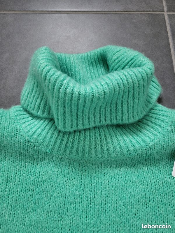 Pull col roulé vert menthe Cache Cache Vêtements