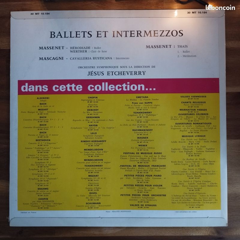 Vinyle – BALLETS ET INTERMEZZOS – Direction Jésus Etcheverry – VEGA (image 2)
