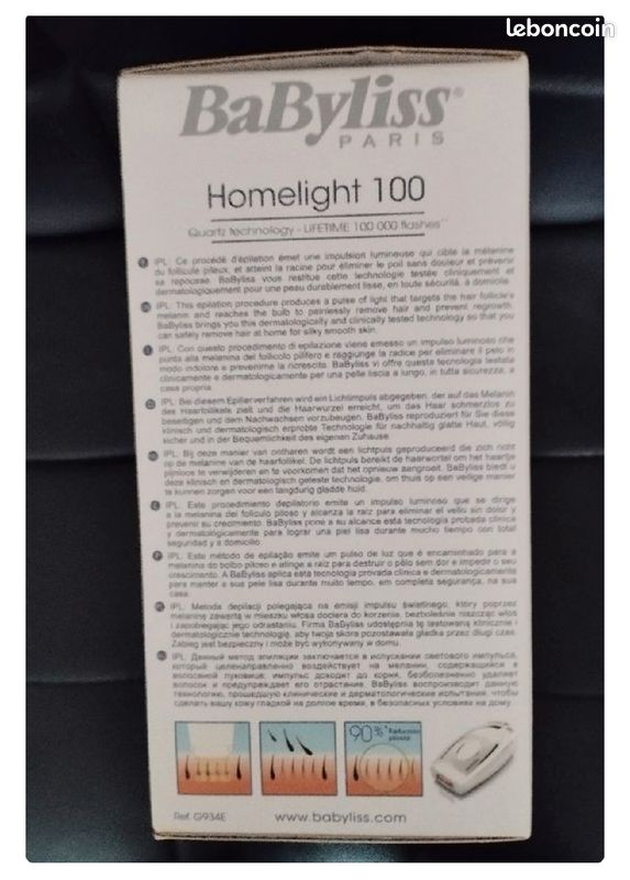 Épilateur lumière pulsée Babyliss Homelight

Je l'ai eu en cadeau alors que j'avais déjà pris rendez-vous pour une épilation définitive chez un dermatologue.

Testé une seule fois, il est comme neuf (image 6)