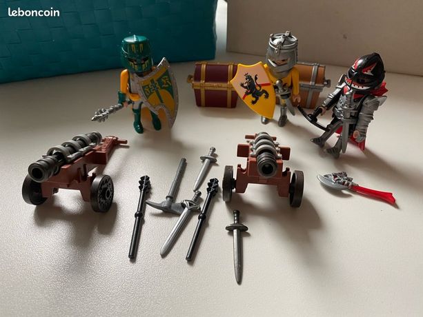 Lot Playmobil Chevaliers Avec Gros Canon - Référence 3320, Univers Château, Occasion