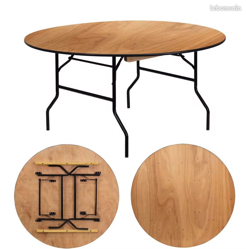 Promo Table en bois pliante professionnelle 152cm (image 2)