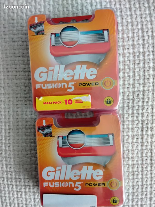 Pack De 10 Lames De Rasoir Gillette Fusion 5 - Neuves - Lames 5 Couches - Longueur 30 Mm - Pour Homme