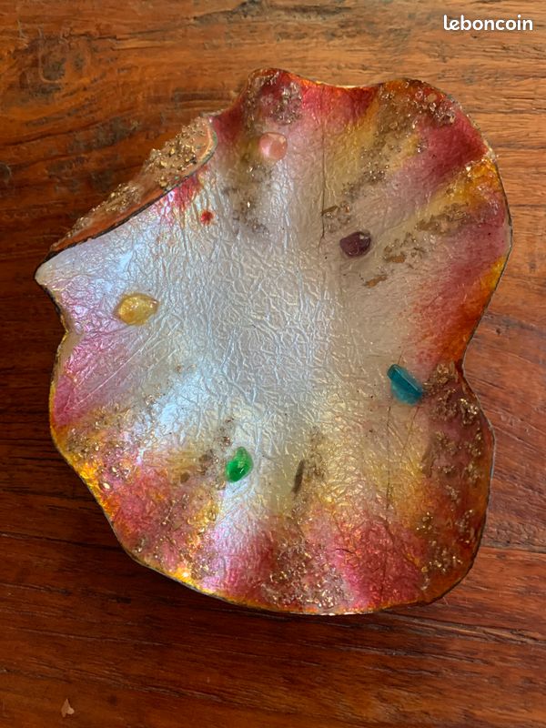 ANCIEN VIDE POCHE Coupelle Baguier Emaux De Limoges signé EUR 9,00
