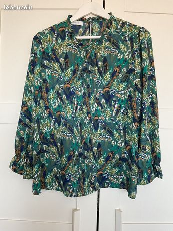 Blouse En Dentelle Fleurie Promod - Taille 40 - Blanc - Occasion Très Bon état