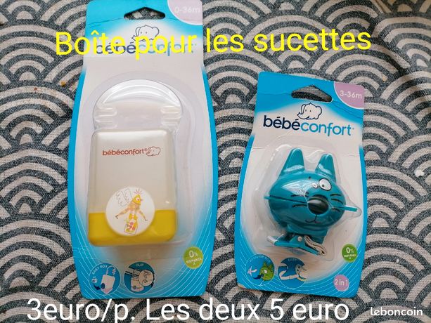 Sucette physiologique silicone Funny Animals 18 à 36 mois BEBE CONFORT : le  lot de 2 sucettes à Prix Carrefour