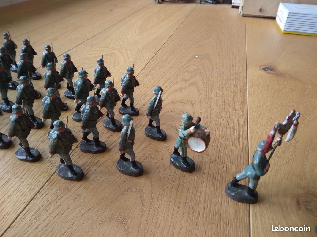 Figurine Elastolin – Fanfare Allemande, Seconde Guerre Mondiale (plastique Peint)