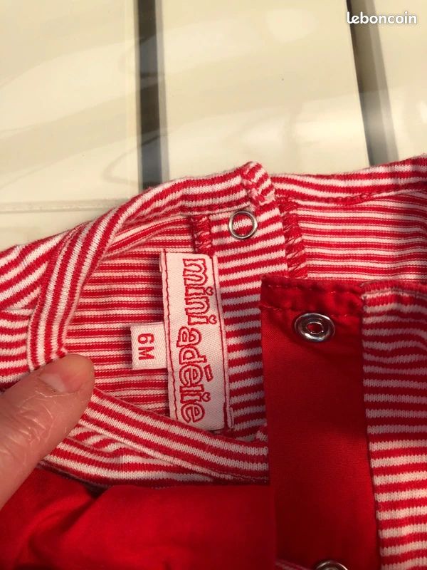 Robe + t-shirt rouge 6 mois mini Adeline (image 3)