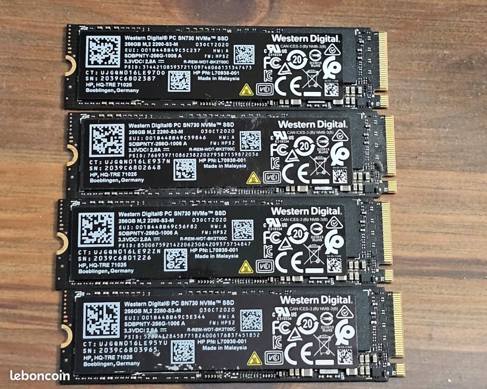 Lot De 4 SSD M.2 Lite-On - Occasion, Pour PC Portable, Interface M.2