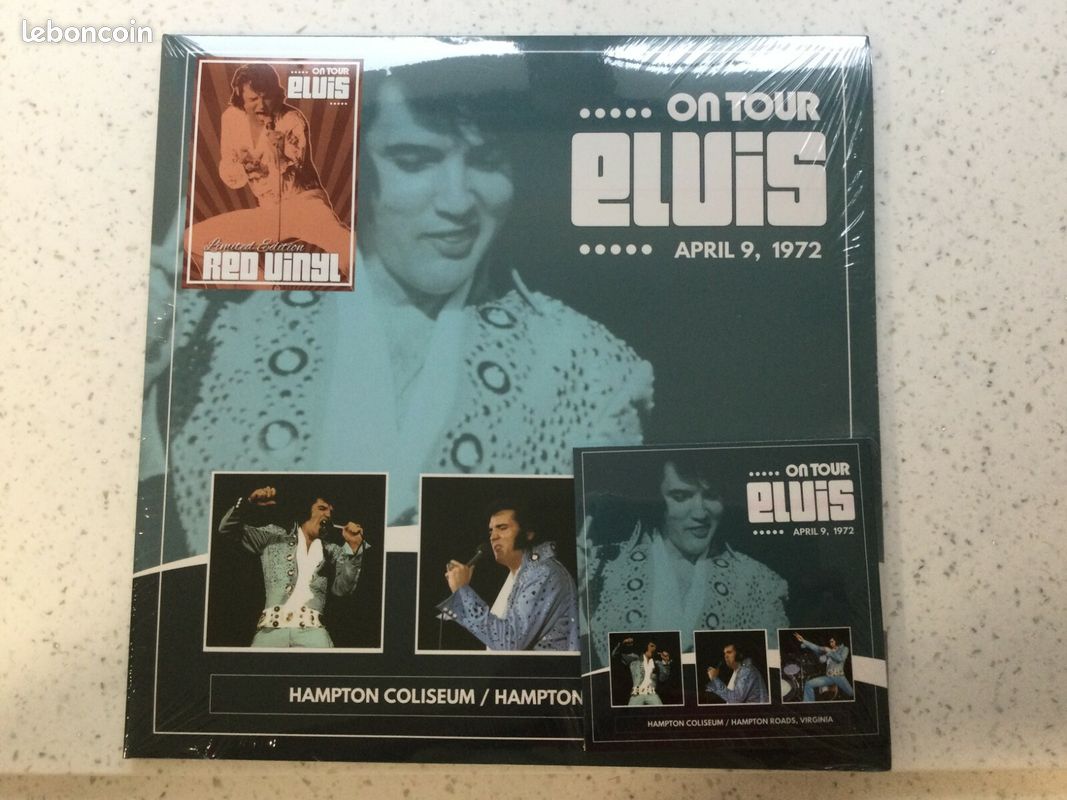 Elvis presley on tour april 9, 1972 red vinyls 2LP edition + cd bonus 9/4/72 soundboard show (image 1)