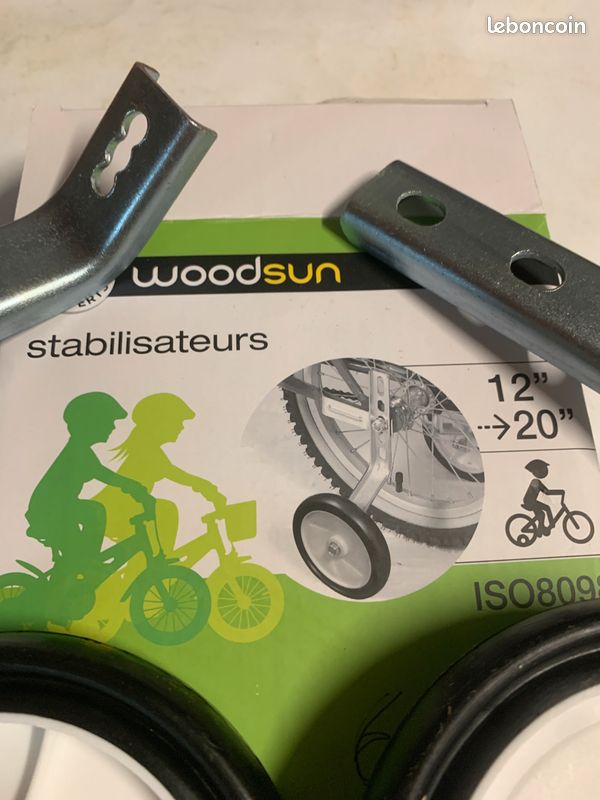 Kit De Roues Stabilisatrices Pour Vélo Enfant 12-20 Pouces – Diamètre 11 Cm – Charge Max 45 Kg – Facile à Installer