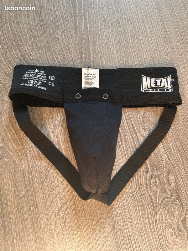 METAL BOXE Coquille De Protection Homme Noir Taille M - Slip Amovible, Ceinture élastique - Confort Et Ventilation