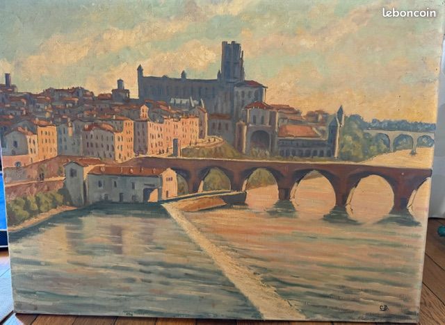 🖼️ *Tableau Huile sur Toile – Superbe Vue d'Albi (Tarn) – Format 12P (image 1)