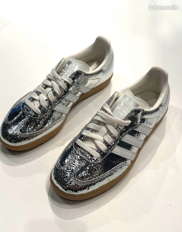 Adidas Samba OG Argent Métallisé Craquelé (image 7)