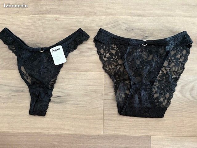 String Dentelle Barbara Saumon – Neuf Avec étiquettes Taille 2