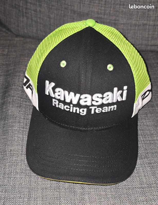 Casquette Kawasaki WSBK Team Replica – 6 Panneaux, Logos Ninja, Adulte/Enfant