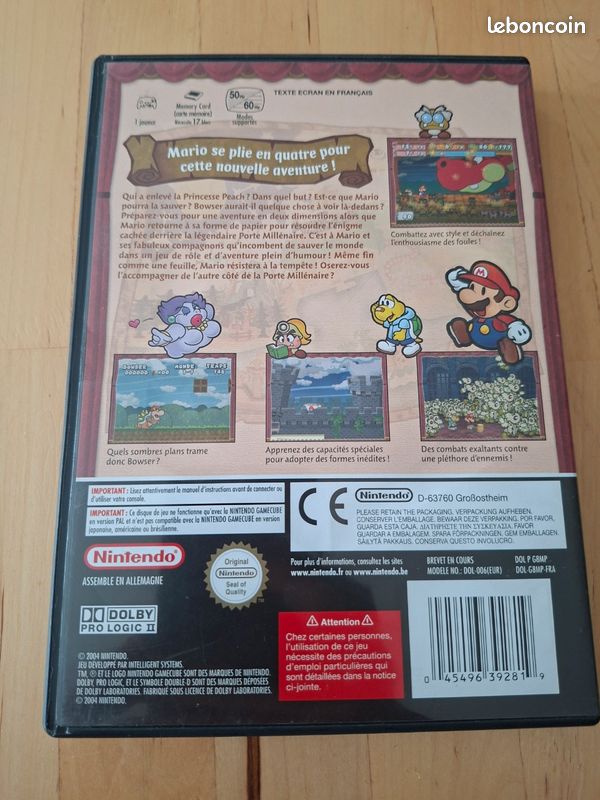 Paper mario gamecube avec notice (image 2)